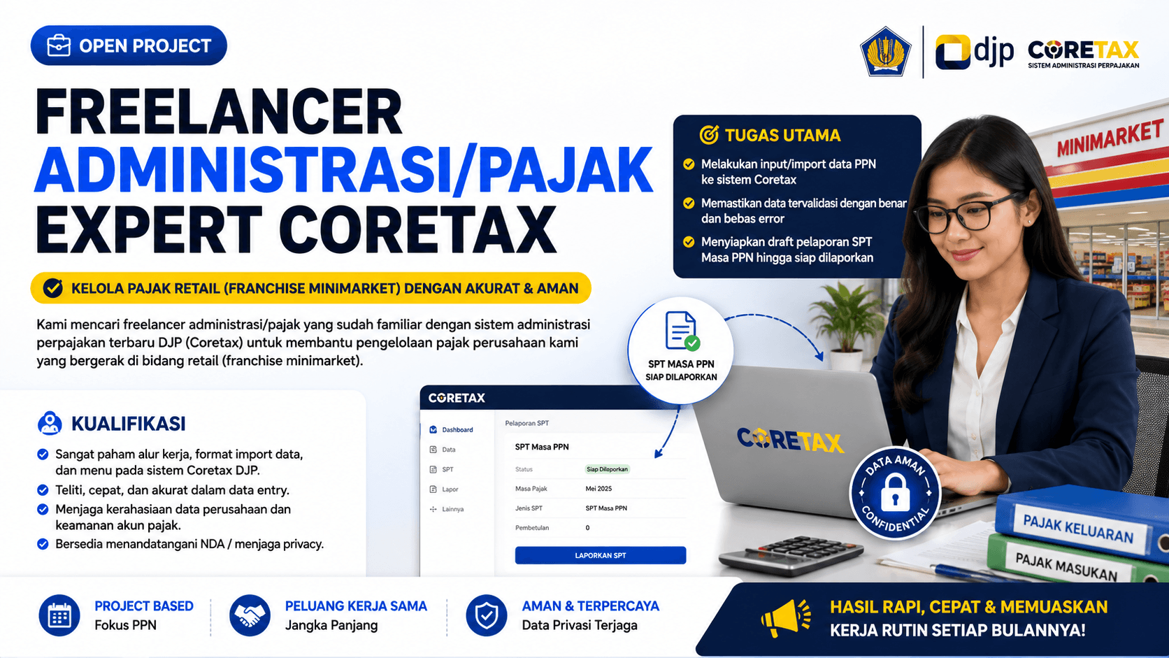 Jasa Input Data PPN ke Sistem Coretax DJP (Perusahaan Franchise Minimarket)