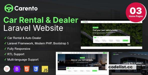 Carento v1.2.7 - Car Rental Booking Laravel System